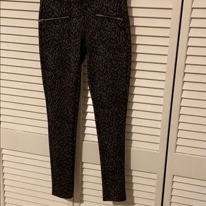 Girls pants, skinny style, animal print.